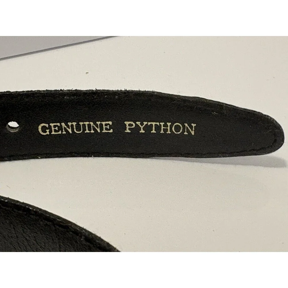 Vintage Genuine Python Women's Waist Belt Beige/Brown OS (No Size Marking)
